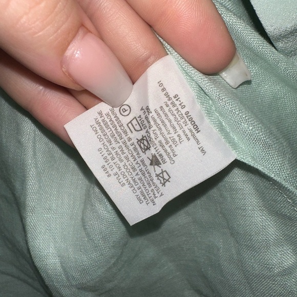 Tory Burch light blue silk linen button up blouse sz 2 - Picture 7 of 11